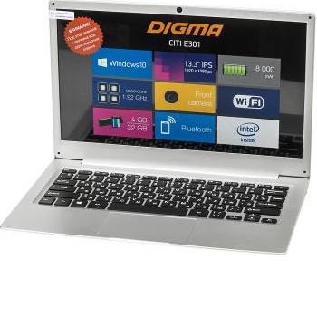 Digma CITI E301 (ES3008EW)( Atom X5 Z8350, 4Gb, SSD32Gb, Intel HD Graphics 400, 13.3